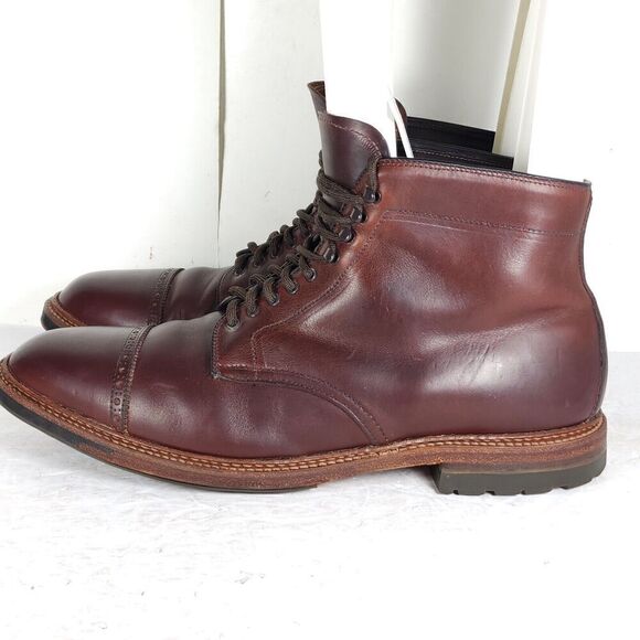 Alden Men's US 11,5B/D Brown Chromexel Leather LaceUp Cap Toe Ankle Jumper Boots - Picture 2 of 16